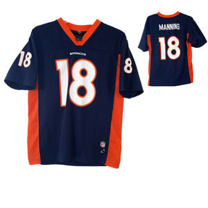 NFL Team Apparel Youth Jersey Tee Large Peyton Manning #18 Denver Broncos Navy